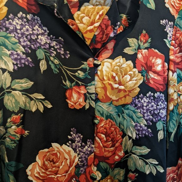 Vintage Don Caster 100% Silk Floral Blouse - Picture 3 of 6